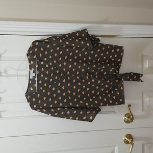 3/$12 Allison Joy olive green blouse sz M